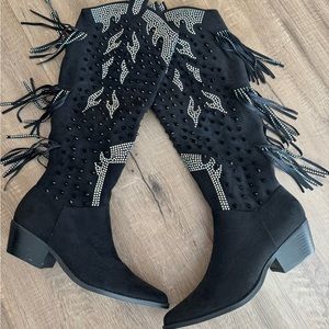 Fringe Sequin Cowgirl Boots!